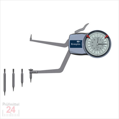 Kroeplin Schnelltaster Analog Messbereich:  90 - 140   mm
für Innen Vergleichsmessung  Typ:  H2M90  
Skalenteilungswert Skw: 0,01 mm
Max. Tastarmlänge L: 85 mm