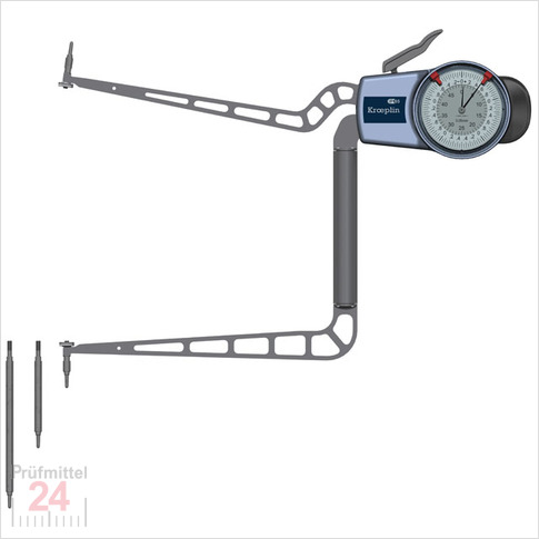 Kroeplin Schnelltaster Analog Messbereich:  180 - 310   mm
für Innen Vergleichsmessung  Typ:  H4M180  
Skalenteilungswert Skw: 0,05 mm
Max. Tastarmlänge L: 170 mm