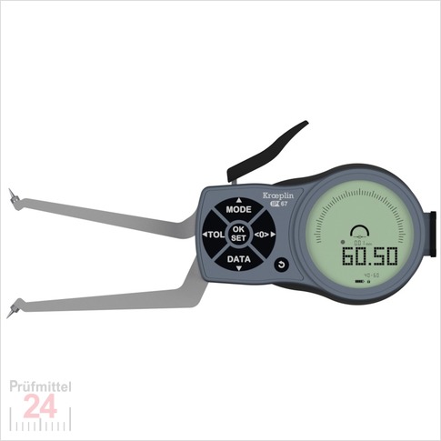 Kroeplin Schnelltaster Digital 40 - 60 mm
für Innen-Freistichmessung Typ: L2G40
Skalenteilungswert Skw:  0,001 / 0,002 / 0,005 / 0,01 / 0,02 / 0,05   mm
Max. Tastarmlänge: 85 mm