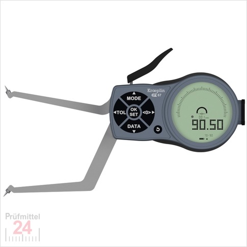 Kroeplin Schnelltaster Digital 70 - 90 mm
für Innen-Freistichmessung Typ: L2G70-K
Skalenteilungswert Skw:   0,001 / 0,002 / 0,005 / 0,01 / 0,02 / 0,05   mm
Max. Tastarmlänge: 85 mm