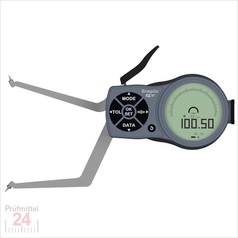 Kroeplin Schnelltaster Digital 80 - 100 mm
für Innen-Freistichmessung Typ: L2G80
Skalenteilungswert Skw:  0,001 / 0,002 / 0,005 / 0,01 / 0,02 / 0,05   mm
Max. Tastarmlänge: 85 mm