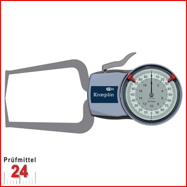 Kroeplin Schnelltaster Analog Messbereich:  0 - 20   mm
für Außenmessung Typ:  D220S  
Skalenteilungswert Skw: 0,01 mm
Max. Tastarmlänge L: 85 mm