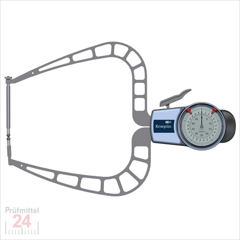 Kroeplin Schnelltaster Analog Messbereich:  0 - 50   mm
für Außenmessung Typ:  D450B  
Skalenteilungswert Skw: 0,05 mm
Max. Tastarmlänge L: 167 mm