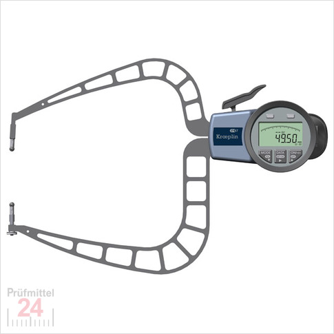 Kroeplin Schnelltaster Digital Messbereich:  50 - 100   mm
für Außenmessung Typ:  C4100  
Skalenteilungswert Skw: 0,02 mm
Max. Tastarmlänge L: 167 mm