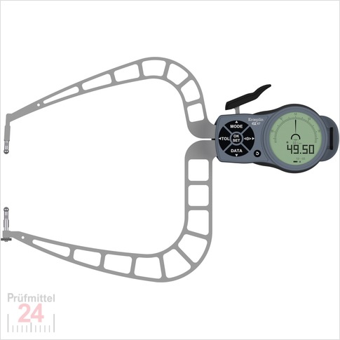 Kroeplin Schnelltaster Digital 50 - 100 mm
für Außenmessung Typ: K4100
Skalenteilungswert Skw:  0,001 / 0,002 / 0,005 / 0,01 / 0,02 / 0,05  mm
Max. Tastarmlänge: 167 mm