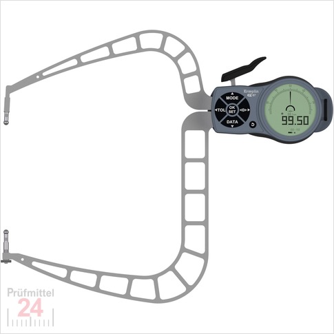 Kroeplin Schnelltaster Digital 100 - 150 mm
für Außenmessung Typ: K4150
Skalenteilungswert Skw:  0,001 / 0,002 / 0,005 / 0,01 / 0,02 / 0,05  mm
Max. Tastarmlänge: 30 mm