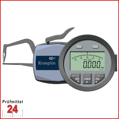 Kroeplin Schnelltaster Digital Messbereich:  0 - 10   mm
für Rohrwandmessung Typ:  C1R10  
Skalenteilungswert Skw: 0,005 mm
Max. Tastarmlänge L: 35 mm