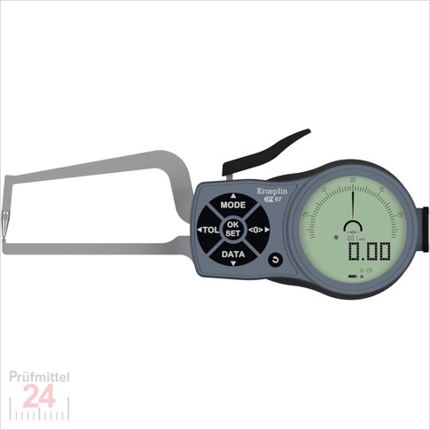 Kroeplin Schnelltaster Digital 0 - 20 mm
für Rohrwandmessung Typ: K2R20
Skalenteilungswert Skw:   0,001 / 0,002 / 0,005 / 0,01 / 0,02 / 0,05   mm
Max. Tastarmlänge: 85 mm