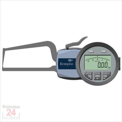 Kroeplin Schnelltaster Digital Messbereich:  0 - 20   mm
für Rohrwandmessung Typ:  C2R20S  
Skalenteilungswert Skw: 0,01 mm
Max. Tastarmlänge L: 80 mm