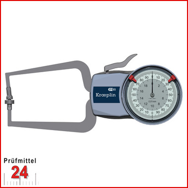 Kroeplin Schnelltaster Analog Messbereich:  0 - 20   mm
für Folien- und Schaumstoffmessung Typ:  D220T  
Skalenteilungswert Skw: 0,01 mm
Max. Tastarmlänge L:  M   mm