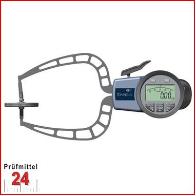 Kroeplin Schnelltaster Digital Messbereich:  0 - 30   mm
für Folien- und Schaumstoffmessung Typ:  C330T  
Skalenteilungswert Skw: 0,02 mm
Max. Tastarmlänge L:  E   mm