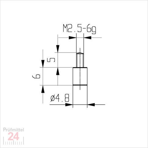 Messeinsatz für Messuhr Ø 4,8 mm Typ: 101
Stahl rostfrei  573/10
