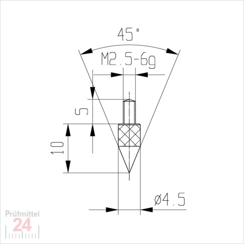 Messeinsatz für Messuhr 45° Typ: 104
Hartmetallbestückt  573/13 H
