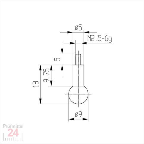 Messeinsatz für Messuhr Ø 9,0 mm Typ: 110
Stahl rostfrei  573/19 9
