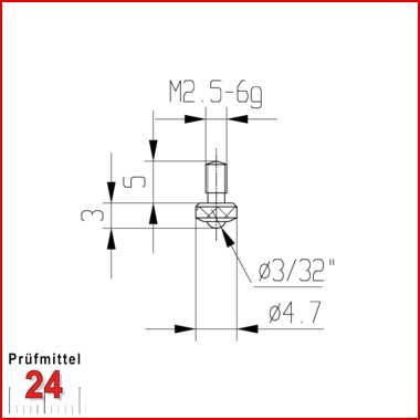 Messeinsatz für Messuhr mit Kugel Typ: 114
Stahl rostfrei  573/23
