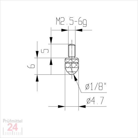 Messeinsatz für Messuhr Ø 4,5 mm Typ: 116
Hartmetallbestückt  M 2/70 H
