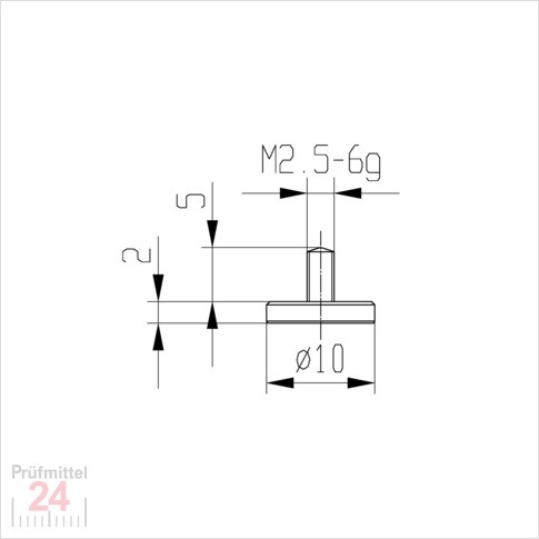 Messeinsatz für Messuhr Ø  10 mm Typ: 102
Stahl rostfrei  573/11 10

