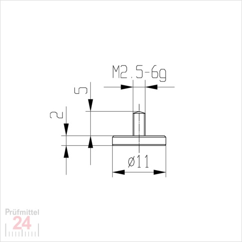 Messeinsatz für Messuhr Ø  11 mm Typ: 102
Stahl rostfrei  573/11 11
