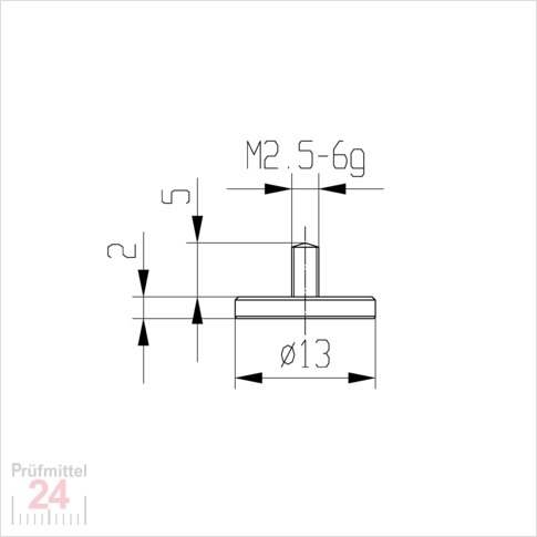 Messeinsatz für Messuhr Ø  13 mm Typ: 102
Stahl rostfrei  573/11 13
