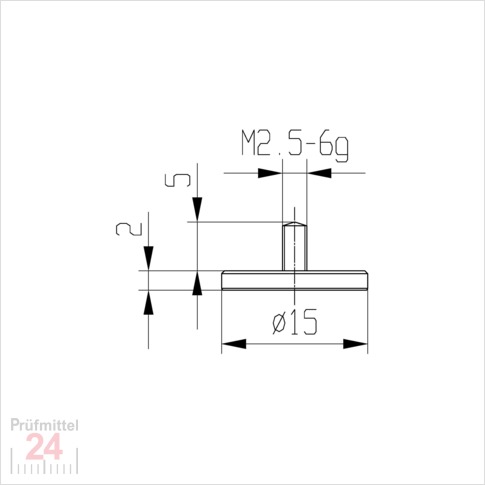 Messeinsatz für Messuhr Ø  15 mm Typ: 102
Stahl rostfrei  573/11 15
