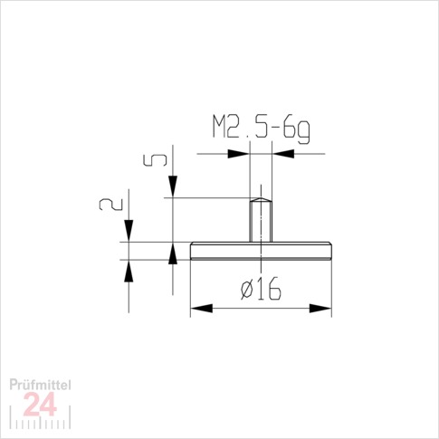 Messeinsatz für Messuhr Ø  16 mm Typ: 102
Stahl rostfrei  573/11 16
