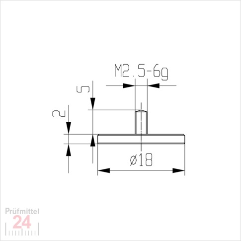 Messeinsatz für Messuhr Ø  18 mm Typ: 102
Stahl rostfrei  573/11 18
