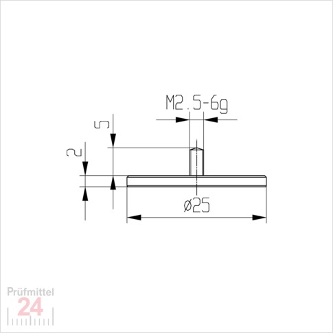 Messeinsatz für Messuhr Ø  25 mm Typ: 102
Stahl rostfrei  573/11 25
