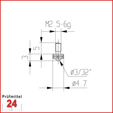Messeinsatz für Messuhr mit Kugel Typ: 114
Hartmetallbestückt  573/23 H
