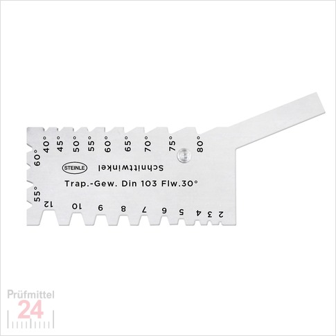 STEINLE 4109 Komb. Dreh- und Gewindestahllehre
mit Freiwinkelanschlag 0 - 30°
Trapez, Whitworth und metrische Gewinde
für Winkel von 40-80°