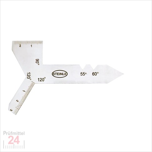 STEINLE 4109 Spiralbohrer-Schleiflehre,
Gewindestahllehre, Vierkant- und
Sechskantwinkel 55°, 60°, 118°, und 120°
für Bohrerdurchmesser bis 60 mm