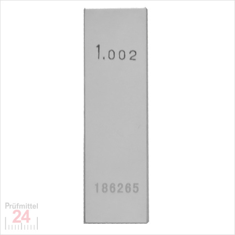 Einzel Endmaß Stahl 1,002 mm
DIN EN ISO 3650 mit Toleranzklasse: 0