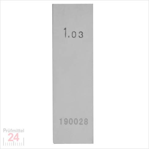 Einzel Endmaß Stahl 1,03 mm
DIN EN ISO 3650 mit Toleranzklasse: 0