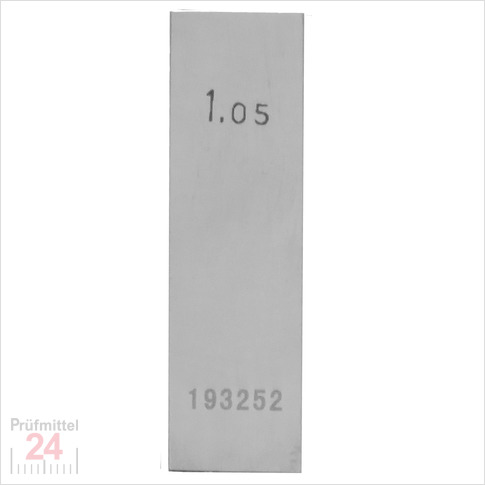 Einzel Endmaß Stahl 1,05 mm
DIN EN ISO 3650 mit Toleranzklasse: 0
