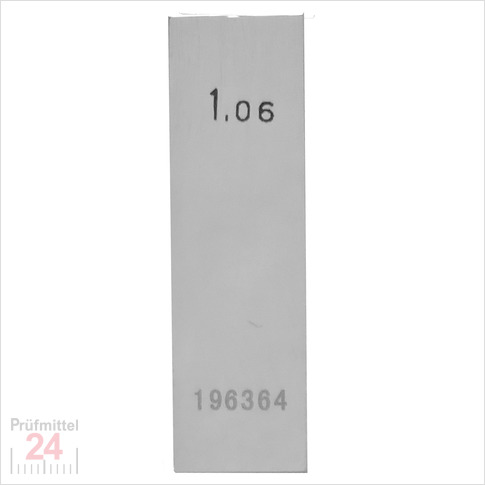 Einzel Endmaß Stahl 1,06 mm
DIN EN ISO 3650 mit Toleranzklasse: 0