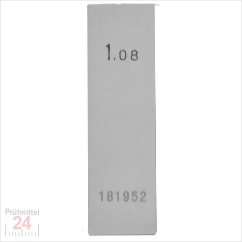 Einzel Endmaß Stahl 1,08 mm
DIN EN ISO 3650 mit Toleranzklasse: 0