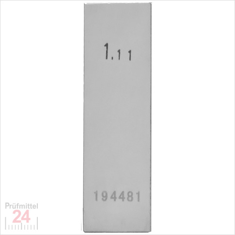 Einzel Endmaß Stahl 1,11 mm
DIN EN ISO 3650 mit Toleranzklasse: 0