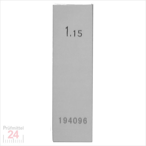 Einzel Endmaß Stahl 1,15 mm
DIN EN ISO 3650 mit Toleranzklasse: 0