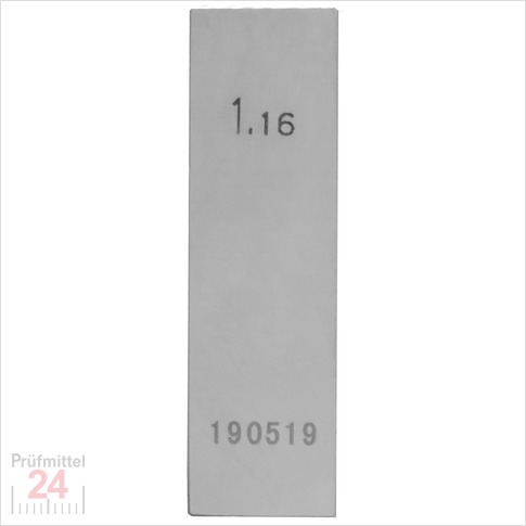 Einzel Endmaß Stahl 1,16 mm
DIN EN ISO 3650 mit Toleranzklasse: 0