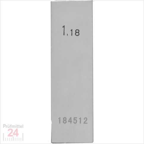 Einzel Endmaß Stahl 1,18 mm
DIN EN ISO 3650 mit Toleranzklasse: 0