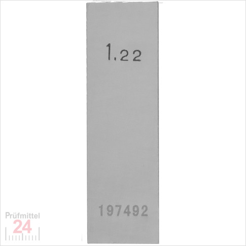 Einzel Endmaß Stahl 1,22 mm
DIN EN ISO 3650 mit Toleranzklasse: 0