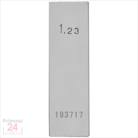 Einzel Endmaß Stahl 1,23 mm
DIN EN ISO 3650 mit Toleranzklasse: 0