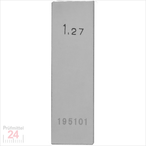 Einzel Endmaß Stahl 1,27 mm
DIN EN ISO 3650 mit Toleranzklasse: 0