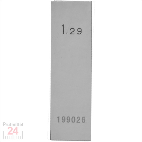 Einzel Endmaß Stahl 1,29 mm
DIN EN ISO 3650 mit Toleranzklasse: 0