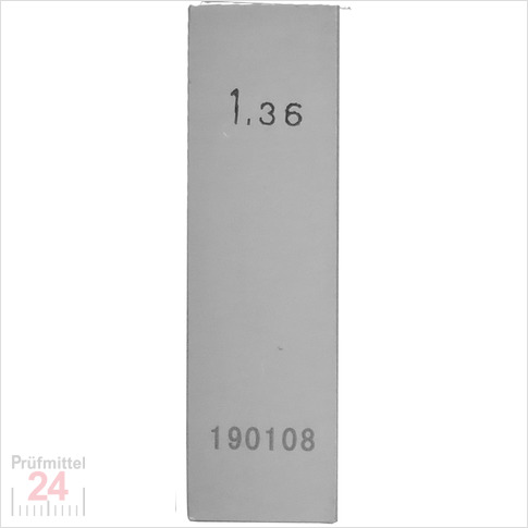 Einzel Endmaß Stahl 1,36 mm
DIN EN ISO 3650 mit Toleranzklasse: 0