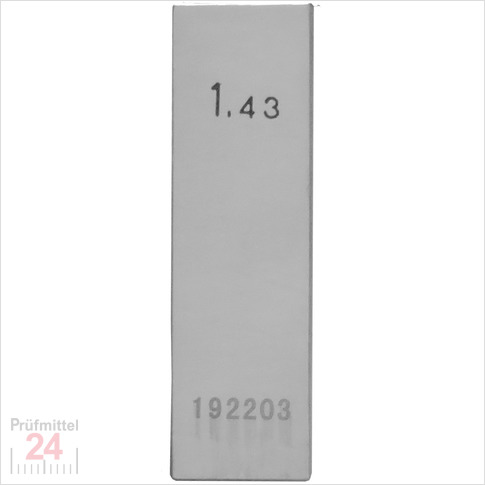 Einzel Endmaß Stahl 1,43 mm
DIN EN ISO 3650 mit Toleranzklasse: 0