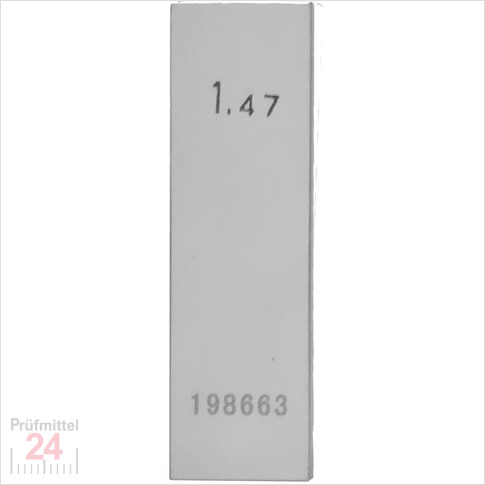 Einzel Endmaß Stahl 1,47 mm
DIN EN ISO 3650 mit Toleranzklasse: 0
