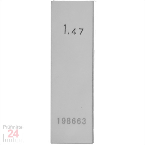 STEINLE 4201 Einzel Parallel Endmaß Stahl 1,47 mm
DIN EN ISO 3650 mit Toleranzklasse: 0