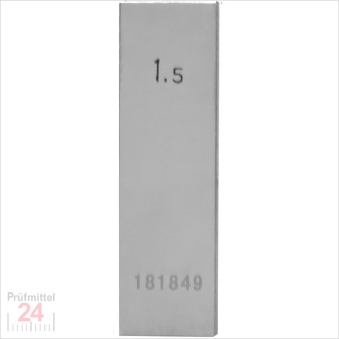Einzel Endmaß Stahl 1,5 mm
DIN EN ISO 3650 mit Toleranzklasse: 0