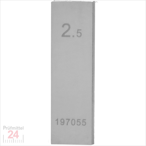 Einzel Endmaß Stahl 2,5 mm
DIN EN ISO 3650 mit Toleranzklasse: 0