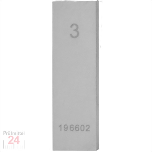 Einzel Endmaß Stahl 3 mm
DIN EN ISO 3650 mit Toleranzklasse: 0